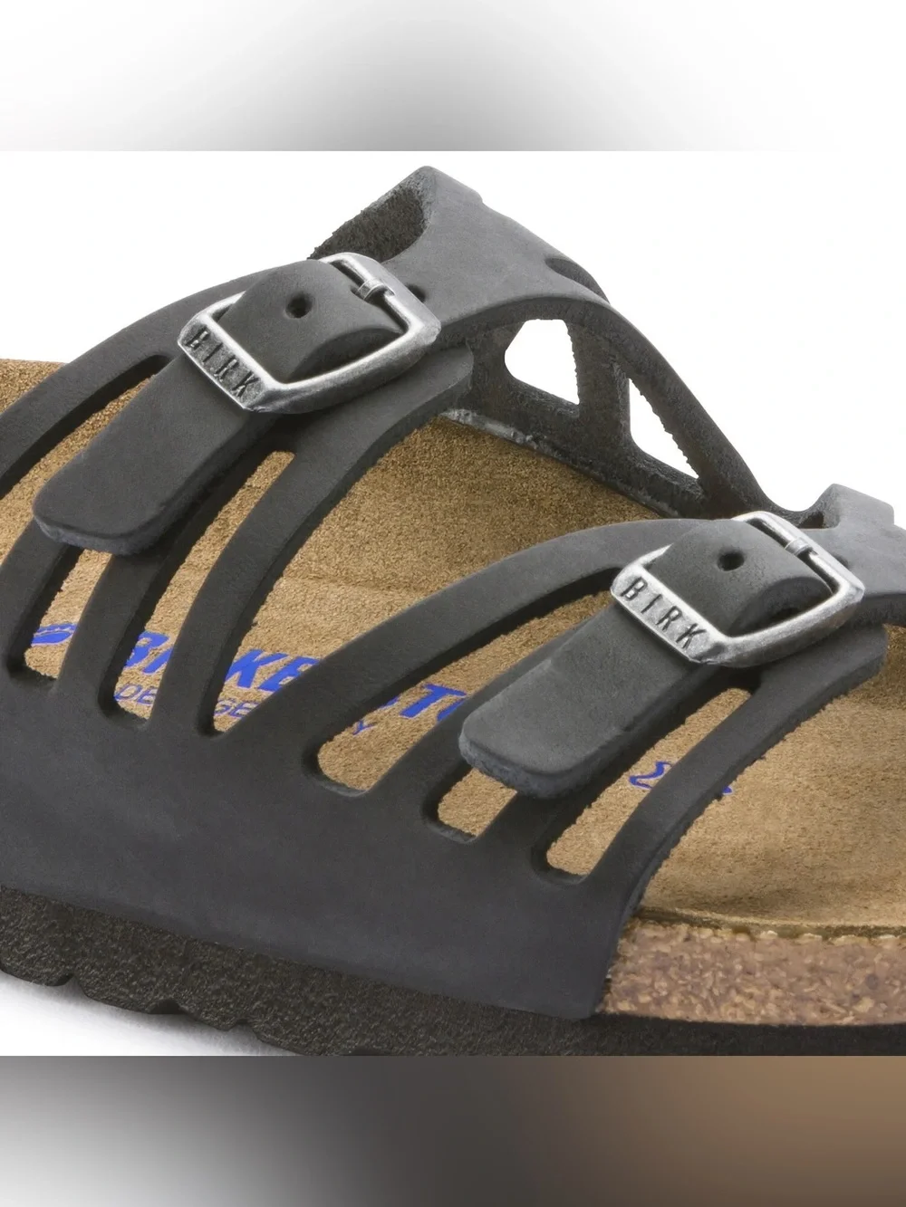 Birkenstock 💅 Granada Black Oiled Leather Soft Footbed Sandal Slide 37 39 40 41 - Picture 4 of 13